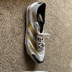 Adidas White and Gold Athletic Running Shoes